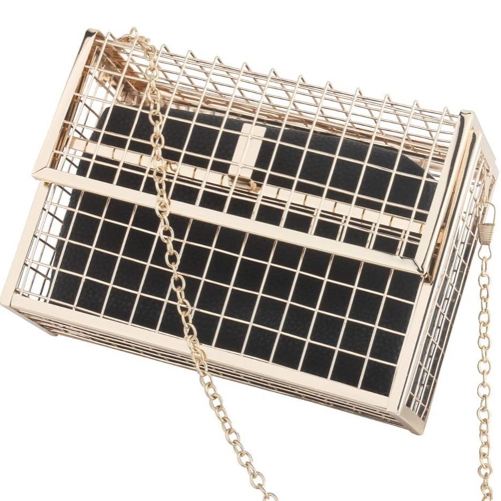 Full Metal Cage Box Purse on a chain
